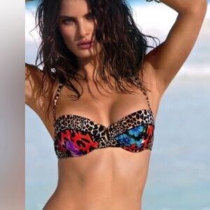 Victoria’s  Secret VerySexy Leopard Print Underwire Bandeau Bikini Top